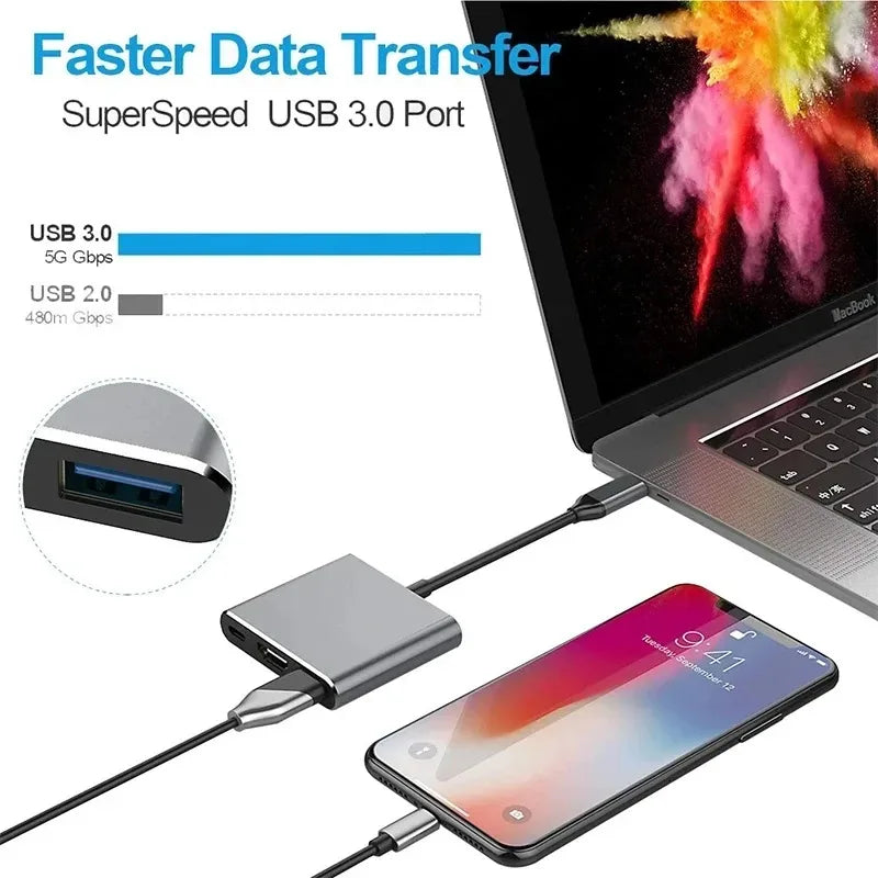 3-in-1 USB C Hub